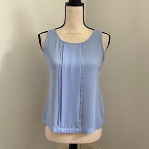 Ann Taylor Pastel Blue Pleated Blouse size XS Petite Office Corpcore Soft Girl